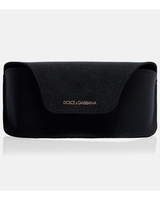 Dolce & Gabbana Brown Embellished Rectangular Sunglasses