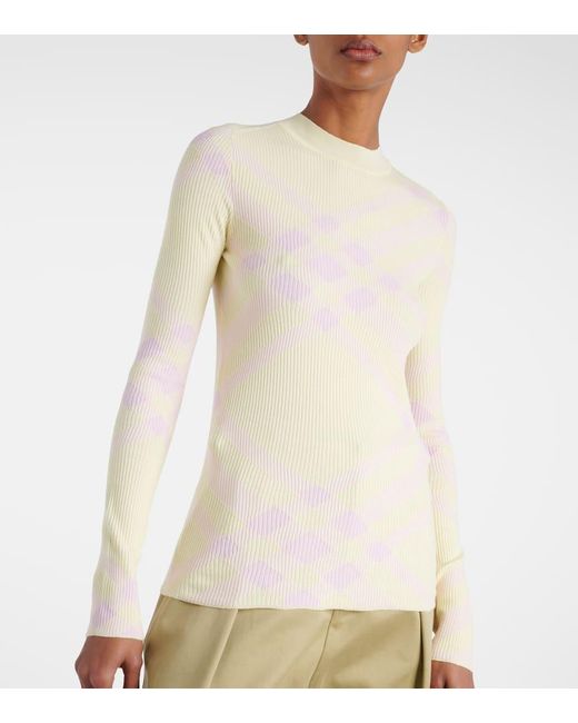 Burberry Yellow Top Check Aus Einem Wollgemisch
