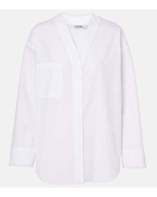 Max Mara White Yole Cotton Top