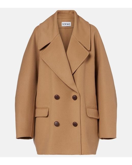 Loewe Brown Oversized Wool Peacoat