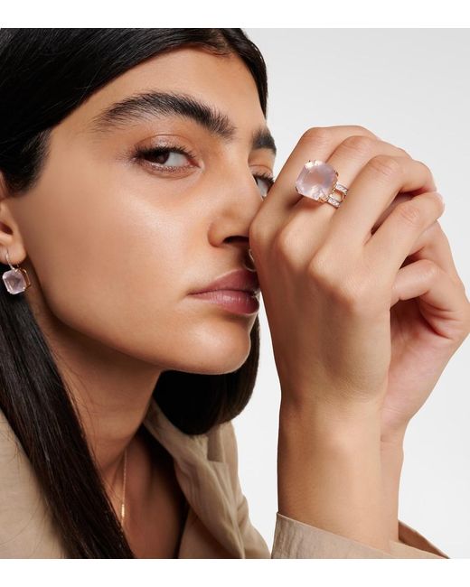 Mateo Pink 14Kt Ring With Topaz And Diamonds