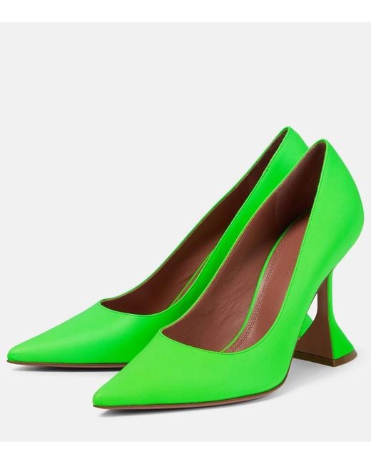 AMINA MUADDI Green Ami Leather Pumps