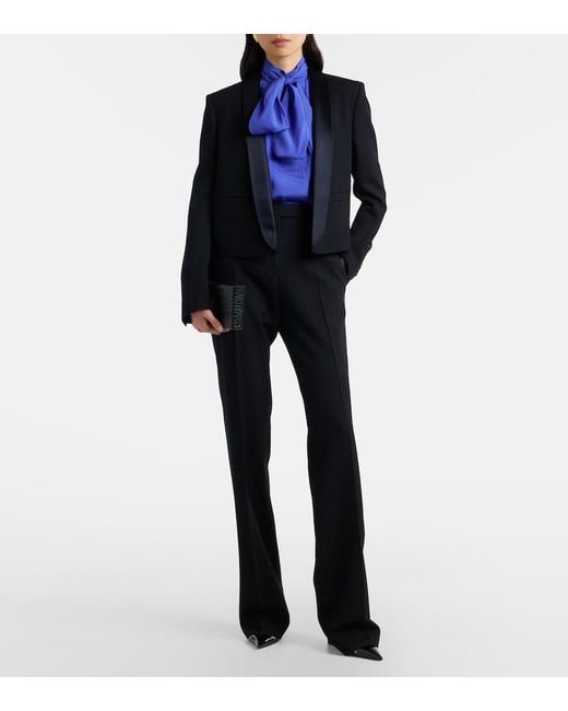 Tom Ford Black Silk-Trimmed Wool Suit Pants