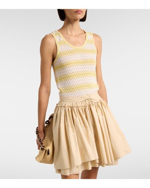 Loewe Yellow Paula's Ibiza Pointelle Cotton-Blend Top