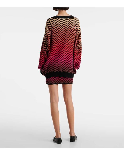 Jersey De Mezcla De Algodon En Zigzag Missoni de color Red