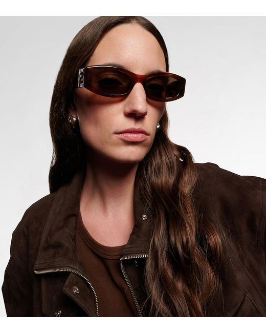 Fendi Brown Forever Rectangular Sunglasses
