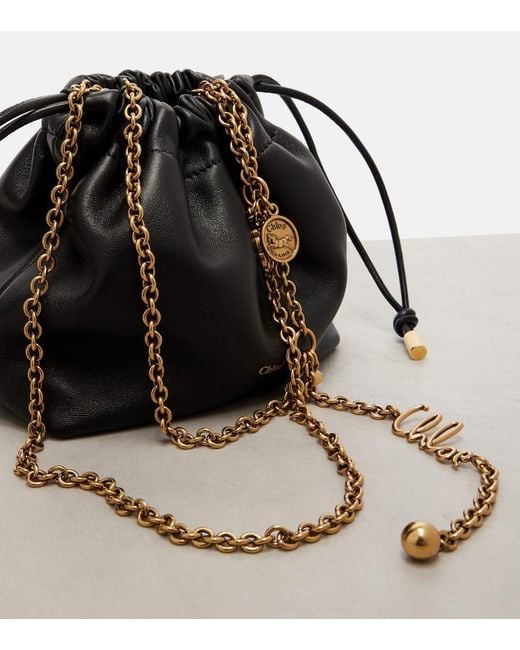 Chloé Black Icons Mini Leather Bucket Bag