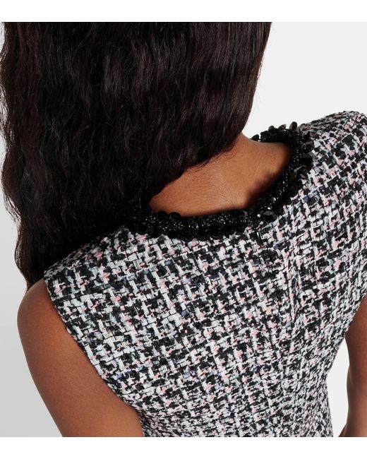 Self-Portrait Black Embellished Boucle Minidress