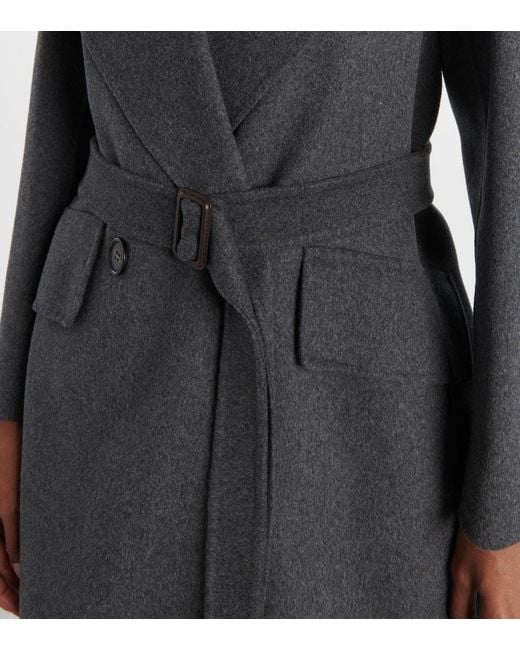 Max Mara Black Mantel Aus Schurwolle