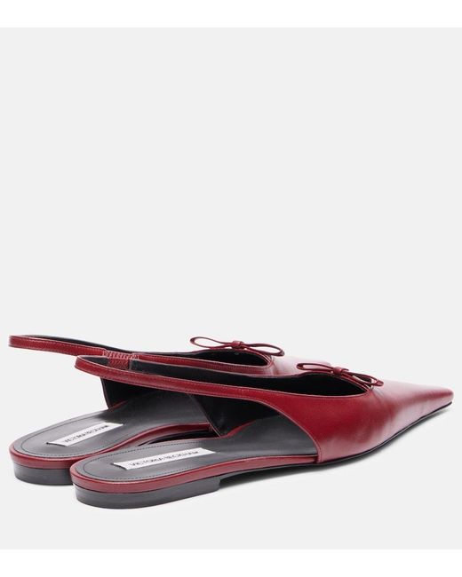 Victoria Beckham Pink Leather Slingback Flats