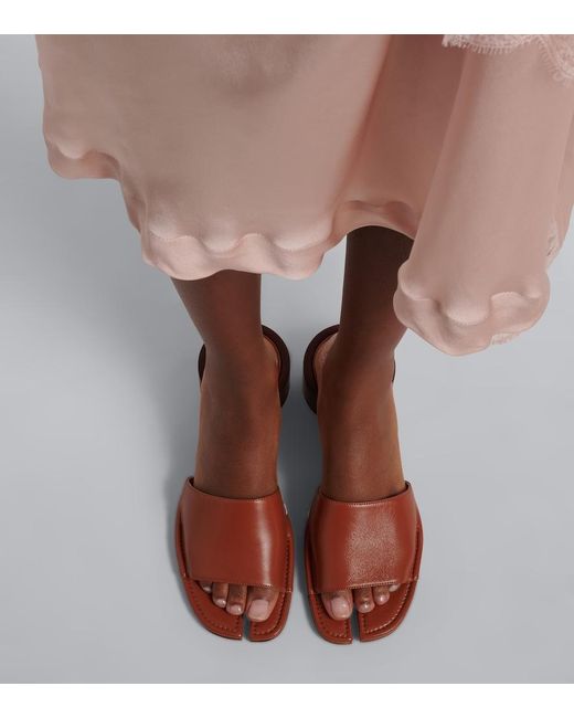 Maison Margiela Brown Tabi Leather Mules