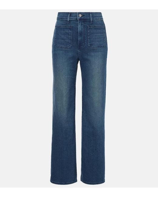 Veronica Beard Blue Crosbie High-Rise Flared Jeans