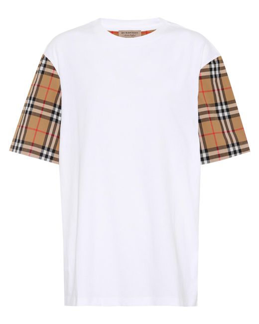 Burberry Cotton T-shirt in White - Lyst