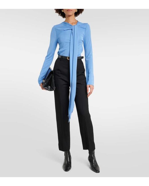 Victoria Beckham Blue Tie Detail Top