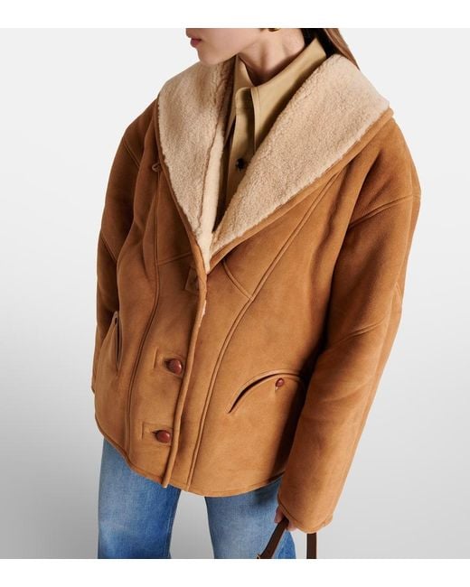 Blazé Milano Brown Jacke Tatoosh Aus Veloursleder Mit Shearling