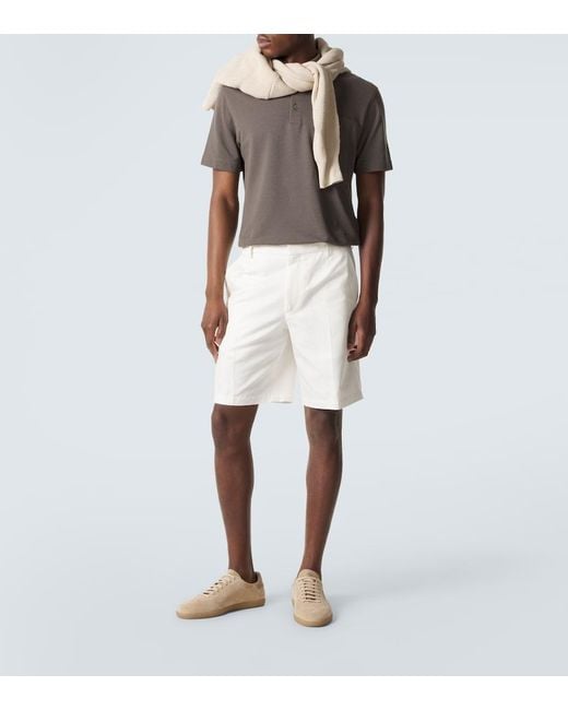 Zegna White 232 Suede Sneakers for men
