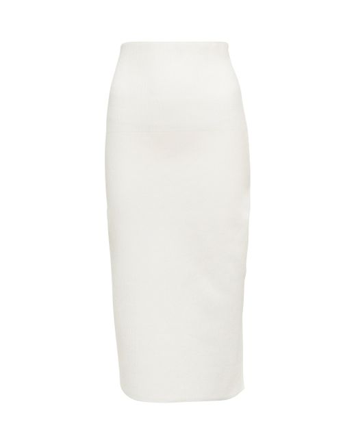Victoria Beckham High-rise Midi Skirt in White | Lyst UK