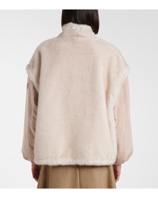 Moncler Natural Chardonneret Fleece Down Jacket