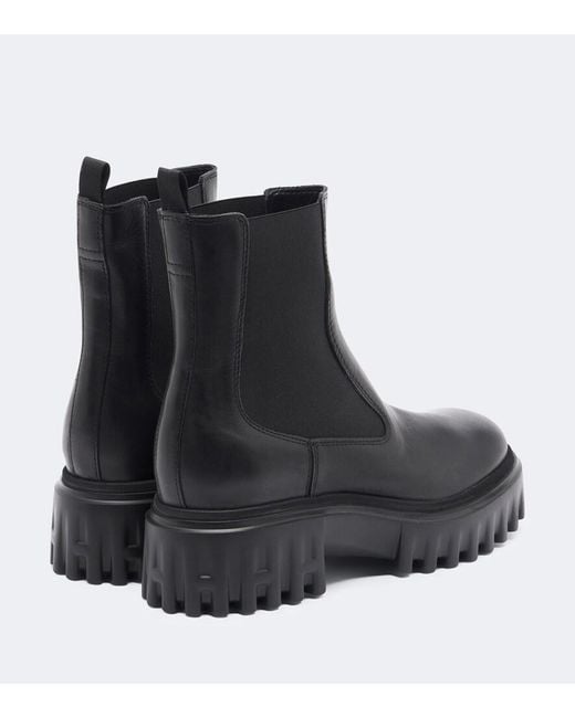 Hogan Black H700 Leather Chelsea Boots