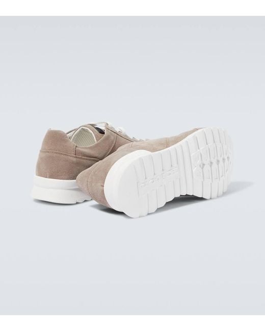 Kiton Sneakers aus Veloursleder in White für Herren