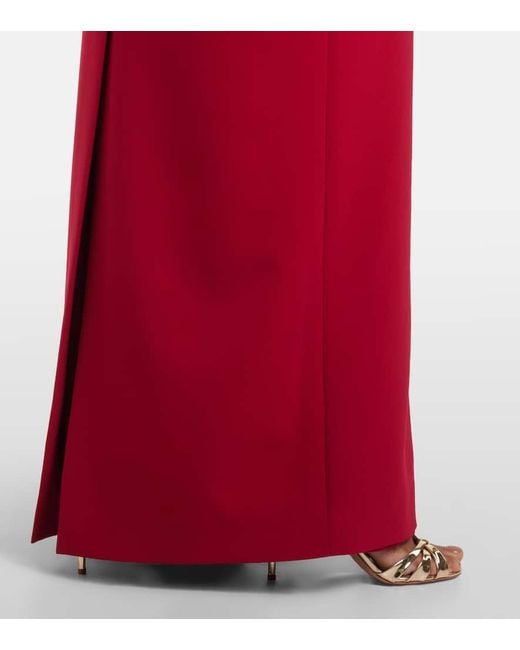 Vestido De Fiesta Drapeado De Crepe Carolina Herrera de color Red