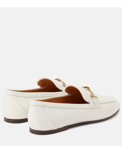 Tod's White Double T Leather Loafers