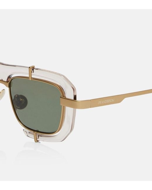 J.W. Anderson Brown Rectangular Sunglasses