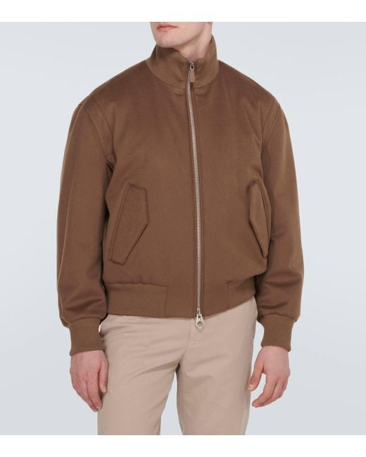 Loro Piana Brown Ume Cashmere Bomber Jacket for men