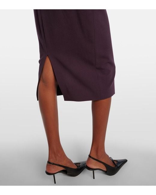 Victoria Beckham Purple Dress With Shoulder Pads