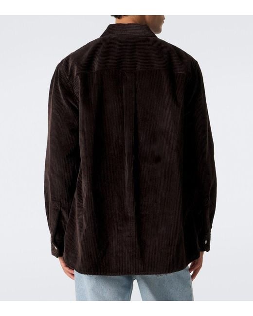 Bottega Veneta Black Cotton Corduroy Overshirt for men
