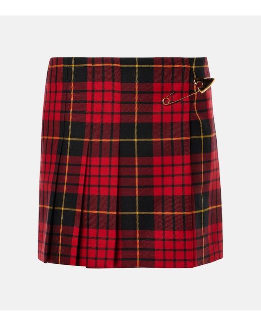 Alexander McQueen Red Minirock Mit Schottenkaromuster