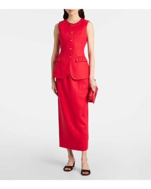 Chaleco Matilda De Lino Posse de color Red