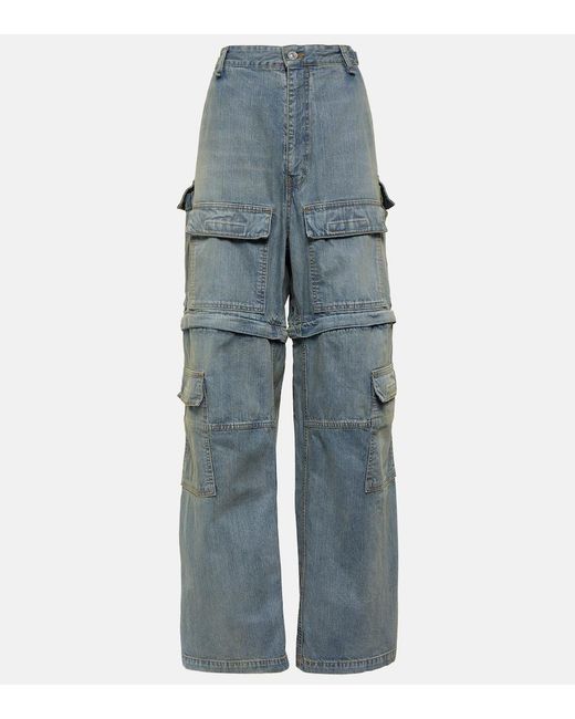 Balenciaga Blue Mid-Rise Cargo Jeans
