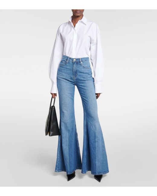 FRAME Blue The Extreme Flare High-rise Flared Jeans
