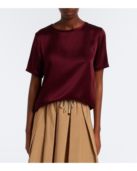 Max Mara Red Satin T-Shirt