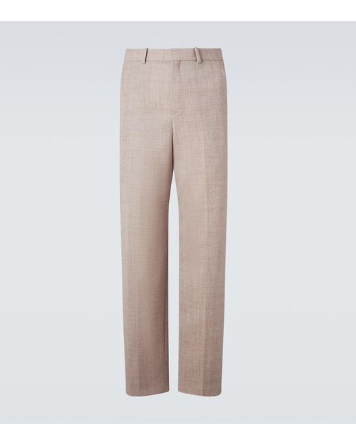 Saint Laurent Natural Wool Suit Pants for men