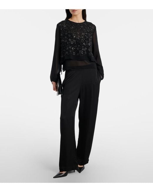 Velvet Black Larkin Wide-Leg Pants