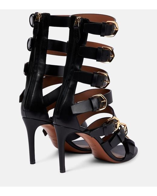 Alaïa Black Sandalen Aus Leder