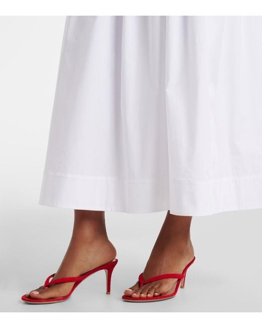Staud White Nia Cotton Midi Dress