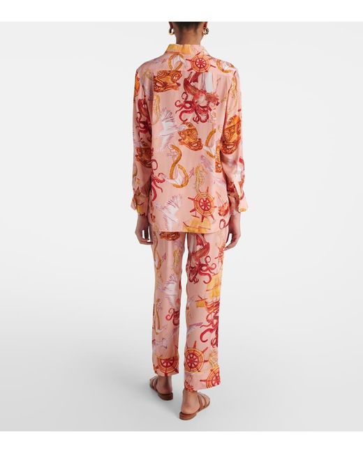 Farm Rio Pink Nautical Wonder Printed Shirt