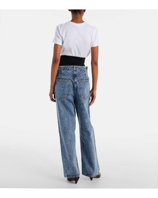 Alaïa Blue Knit Band Straight Jeans