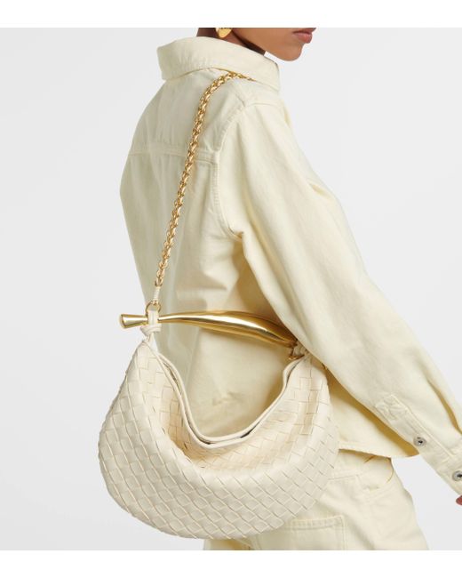 Sac Sardine Small en cuir Bottega Veneta en coloris Metallic