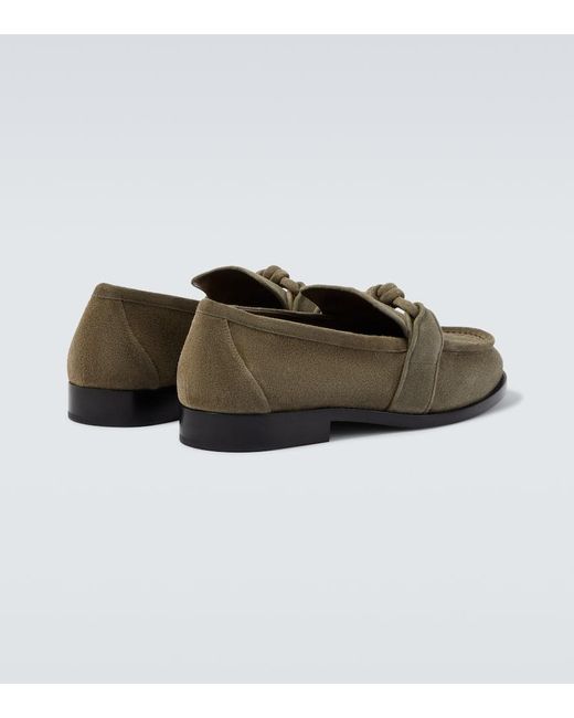Bottega Veneta Loafers Astaire Knot Aus Veloursleder in Green für Herren
