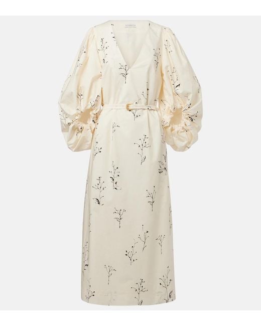 Altuzarra Natural Corrie Belted Floral Cotton Midi Dress