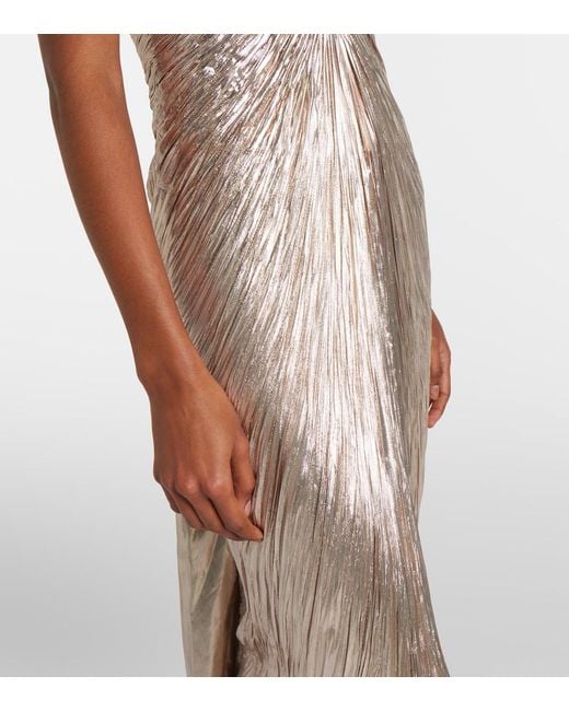 Maria Lucia Hohan Natural Mirren Silk-Blend Chiffon Bustier Gown