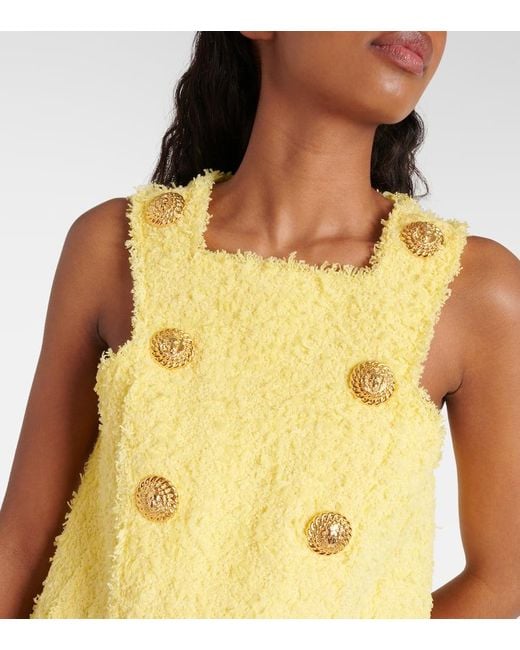 Balmain Yellow Minikleid aus Tweed