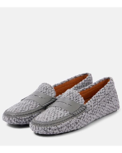 Tod's Gray Gommino Boucle Driving Shoes