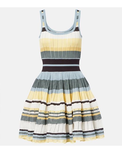 Alaïa Multicolor Knitted Striped Minidress