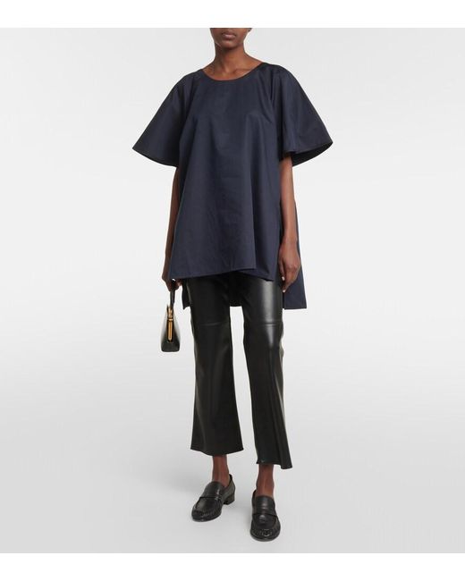 Co. Blue Oversized Tton And Silk T-Shirt
