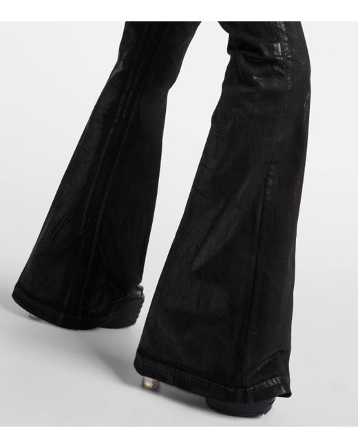 Rick Owens Black Dirt Bolan High-rise Wide-leg Pants